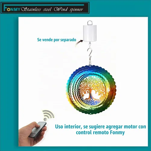 Vista 5 de FONMY - Molinillo de viento de acero inoxidable, regalo para decoración de jardín, interiores y exteriores, manualidades, adornos de 6 pulgadas Mds02