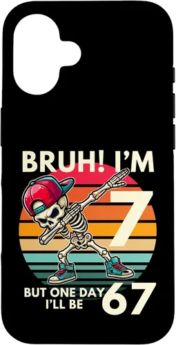 Vista 32 de Bruh I'm 7 But One-Day I'll Be 67 Retro 7th Birthday Kids Case for iPhone 17