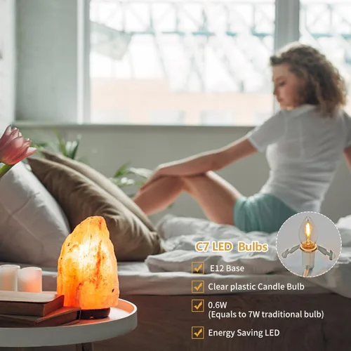 Vista 6 de KGC Paquete de 2 cables de accesorios encadenables con bombilla LED C7, cable de luz de molde de soplado interior de 6 pies con enchufes macho