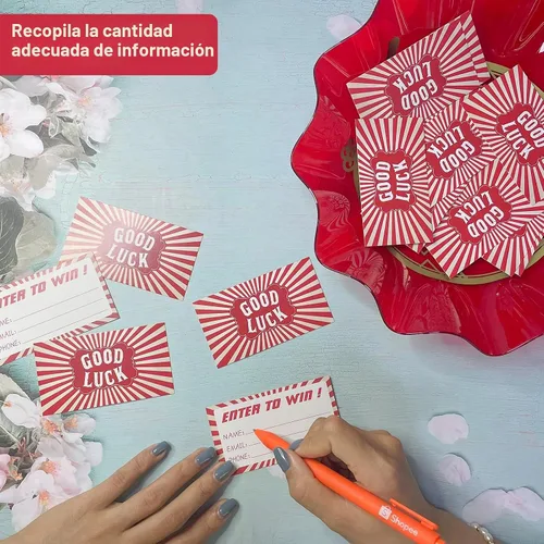 Vista 4 de 300 boletos de rifa para ingresar para ganar tarjetas – Tarjetas de formulario de inscripción de 3.5 x 2 pulgadas para concurso, urna, 50/50, tambor