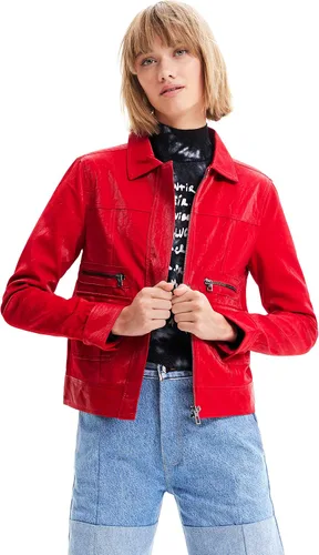 Vista 5 de Desigual Abrigo de PU para mujer 8000 Amarillo Fluor