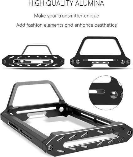 Vista 4 de Marco protector de transmisor compatible con Flysky Noble NB4 Pro NB4 Lite NB4, marco protector de metal de aleación de aluminio para transmisor