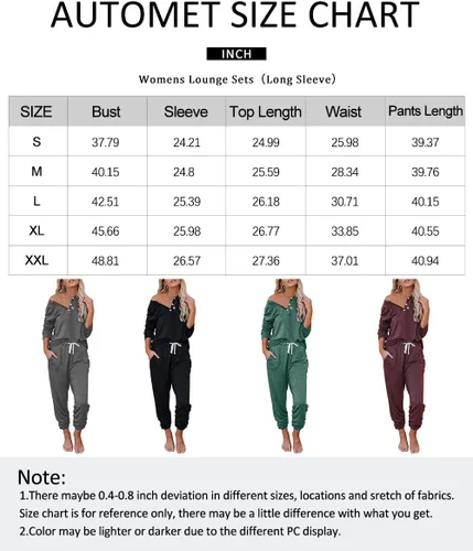 Vista 4 de AUTOMET Womens 2 Piece Outfits Pajamas Sets Summer Lounge Sets Loungewear Sweatsuits with Sweatpants