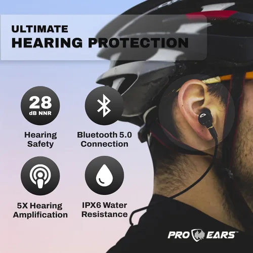 Vista 2 de Pro Ears Stealth Elite - Auriculares auditivos 3 en 1 con capacidad Bluetooth, amplificación de sonido y modos de compresión de sonido con sonido