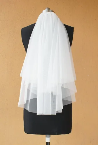 Vista 2 de Tienda de jengibre boda 2T Bridal Veil Cut Edge hombro codo punta de los dedos
