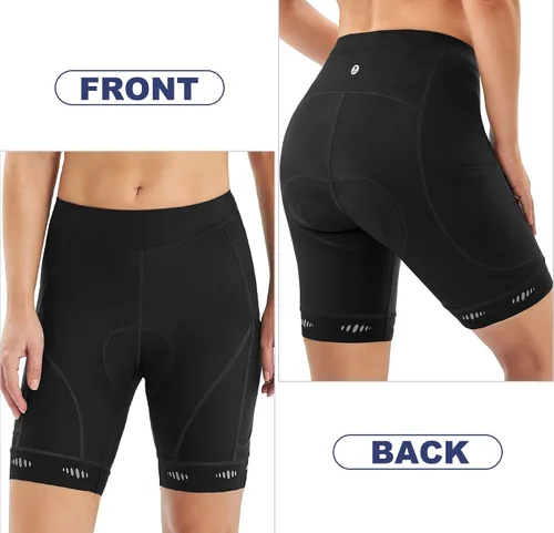 Vista 2 de IUGA Pantalones cortos de ciclismo acolchados para mujer, 4D, transpirables, con relleno, pantalones cortos de ciclismo de montaña con bolsillos