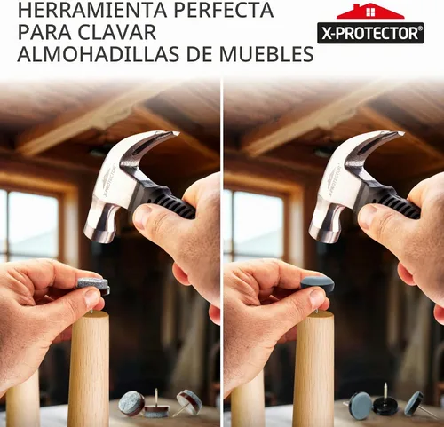 Vista 3 de X-Protector - Martillo de clavo para muebles, pequeño martillo magnético Negro & rojo