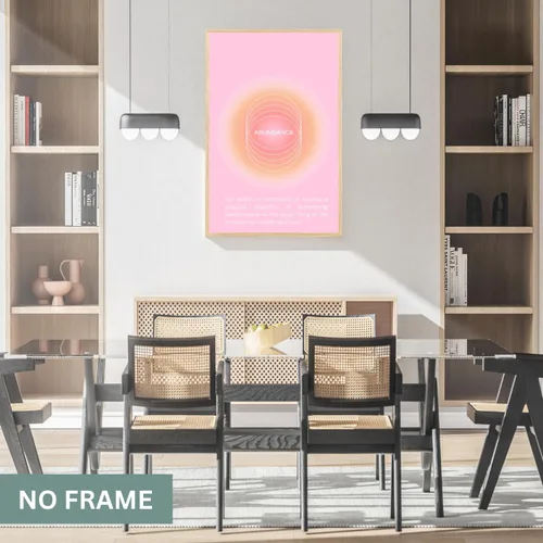 Vista 5 de Abundance - Póster estético de aura en degradado, arte de pared espiritual, arte de pared moderno, aura rosa, impresión de degradado de regalo
