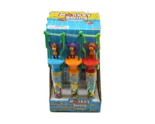 Vista 3 de Kidsmania Monkey Swing Toys with Candy: caja de exhibición de 12 piezas