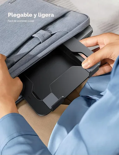Vista 9 de LOXP Soporte ajustable para computadora portátil, elevador plegable de metal, soporte de refrigeración ventilado, soporte ergonómico
