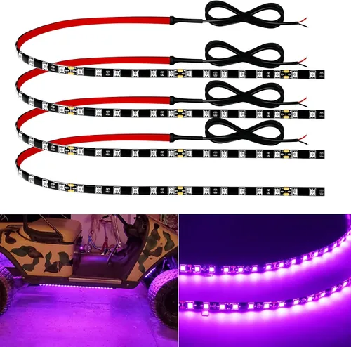Vista 9 de Keiurot Tira de luces LED para automóvil, 24 pulgadas, conectable, azul, para coches, barcos, carros de golf, camiones, impermeables, 12 V, paquete