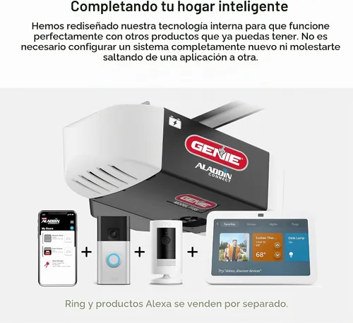 Vista 2 de Genie StealthDrive Connect 7155-TKV - Abridor de puerta de garaje con transmisión por correa inteligente
