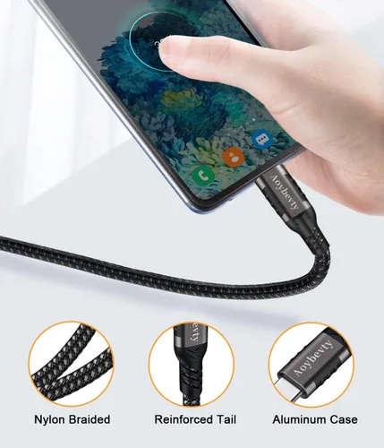 Vista 6 de Cable USB A a USB C (paquete de 2 unidades, 0,5 m), USB 3.1/3.2, transferencia de datos de 10 Gbps y cable de carga rápida de 60 W 3 A para SSD