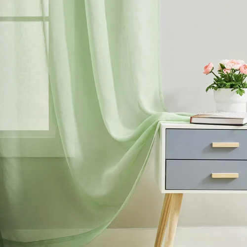 Vista 31 de MYSTIC-HOME Juego de cortinas de niveles transparentes blancas para cocina de 24 pulgadas de largo, tratamiento de cortinas para ventanas pequeñas