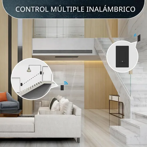 Vista 3 de MOES Interruptor de Luz Inteligente WiFi de 2da Generación, Interruptor de Pared 2.4GHz, Cable Neutro Requerido, Control Remoto por APP Smart Life