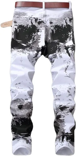 Vista 22 de Enrica Pantalones vaqueros estampados casuales para hombre