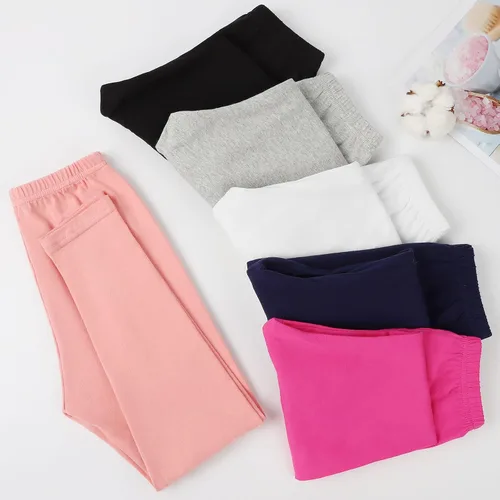 Vista 6 de BOOPH Leggings para niñas, pantalones elásticos de algodón para niños, sin pies, 2-14 años