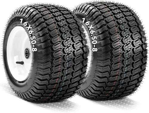 Vista 10 de YITAMOTOR 16X6.50-8 Rueda de cortacésped y conjuntos de neumáticos, 4 capas Amarillo