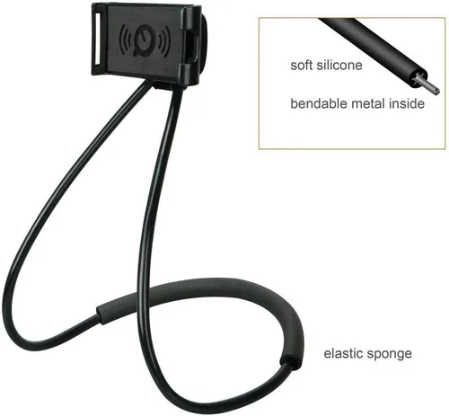 Vista 2 de Soporte universal para teléfono móvil, soporte para teléfono celular perezoso y soporte para teléfono de tableta de cuello Soporte para teléfono