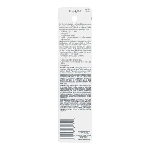 Vista 3 de L'Oreal Paris Lineur - Delineador de ojos líquido con punta de pincel intenso, 710 negro (paquete de 2)