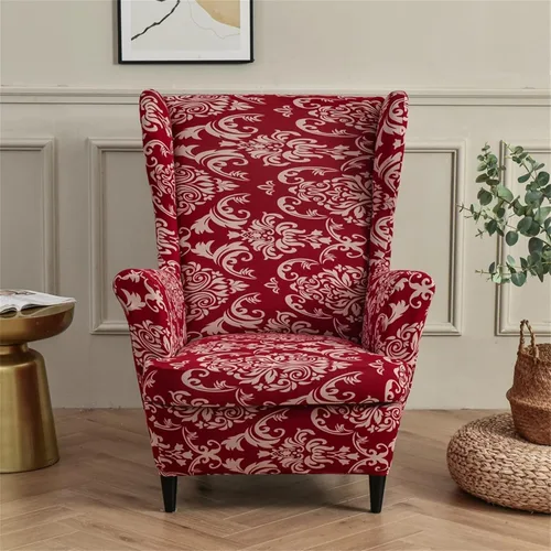 Vista 132 de Eco-Ancheng Funda para silla Wingback, 2 piezas, respaldo de ala, fundas de elastano para sillón con respaldo de ala, fundas para sillón con parte