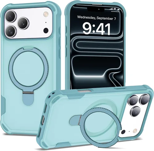 Vista 60 de Funda compatible con iPhone 12 y 12 Pro de 6.1 pulgadas con soporte de anillo magnético [protección militar contra caídas] [compatible con MagSafe]