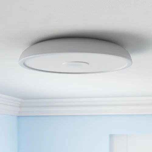 Vista 2 de Lámpara de techo LED inteligente impermeable de montaje empotrado, con altavoz Bluetooth, 28 cm, 18 vatios, lámpara de música regulable, luz RGB