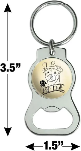 Vista 3 de GRAPHICS & MORE Llavero I Love My Pit Bull con abrebotellas