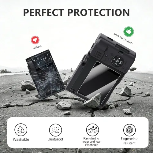 Vista 3 de Funda de silicona para cámara digital Panasonic ZS99 con cubierta extraíble para lente y protector de pantalla y cordón para accesorios Panasonic