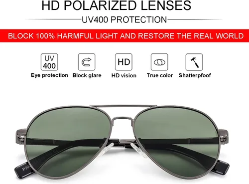 Vista 69 de Gafas de sol polarizadas de aviador pequeñas para niñas y niños de 4 a 16 años