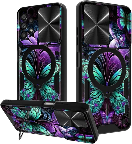 Vista 76 de Funda para Samsung Galaxy A03S de 6.5 pulgadas, funda protectora resistente con función atril giratorio de 360 grados, funda protectora resistente