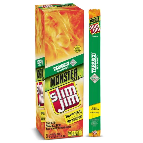 Vista 14 de Slim Jim Monster Smoked Jerky Sticks, sabor original, 1.94 onzas, 18