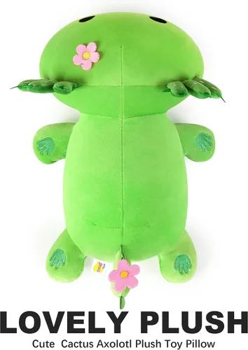 Vista 4 de Onsoyours Lindo Peluche de Axolotl, Suave Almohada de Peluche de Salamandra Animal de Peluche, Juguete de Peluche Kawaii para Niños