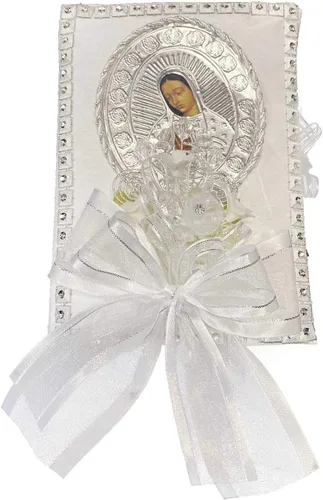 Vista 3 de SWEA Pea & Lilli - Juego de velas de bautismo de Virgen María blanca para bautizos con concha y recuerdos