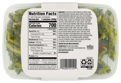 Vista 2 de Whole Foods Market Kitchens Caprese Pesto Penne Meal, 12 onzas