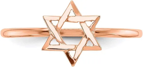 Vista 5 de Anillo de oro rosa de 14 quilates estilo estrella de David K5732