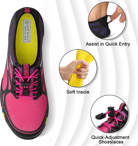 Vista 4 de ATHMILE Zapatos de agua para hombres y mujeres, zapatos de río para adultos, natación, playa, lago, piscina, calcetines acuáticos, de secado rápido