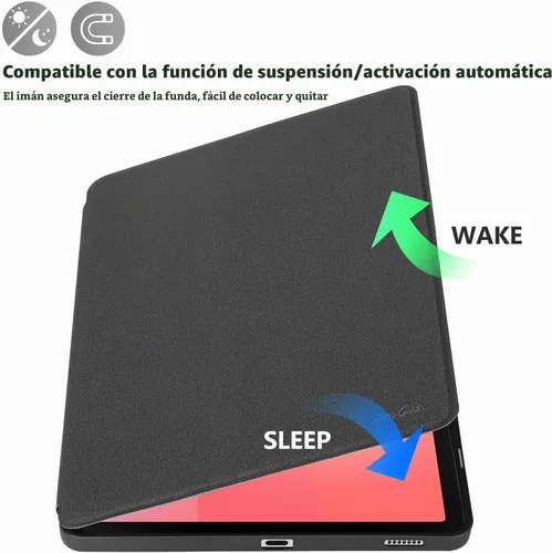 Vista 4 de ProCase Funda delgada con soporte para Galaxy Tab S10 FE / S9 FE 10.9", color negro Se adapta a Galaxy Tab S10 FE / S9 FE 10.9 pulgadas