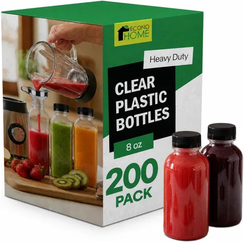 Vista 18 de EconoHome Paquete de 100 botellas redondas de jugo de 16 onzas, sin BPA