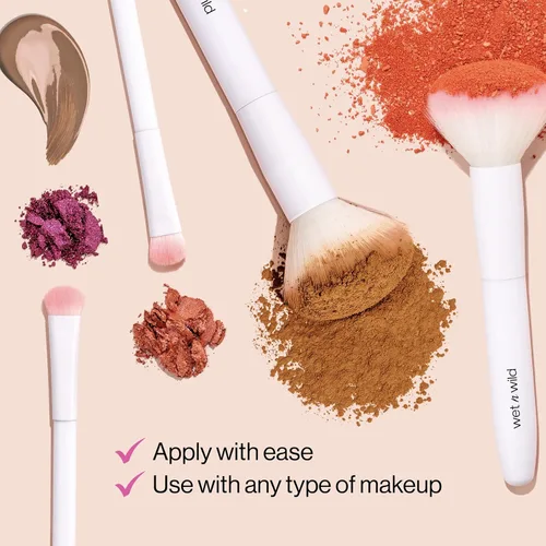 Vista 5 de wet n wild - Brocha de maquillaje para contornear, esculpir, resaltar, mezclar con fibras de felpa y mango ergonómico