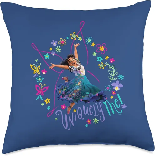 Vista 5 de Disney Encanto Mirabel Uniquely Me - Almohada de mariposa rosa, 16 x 16 pulgadas, multicolor