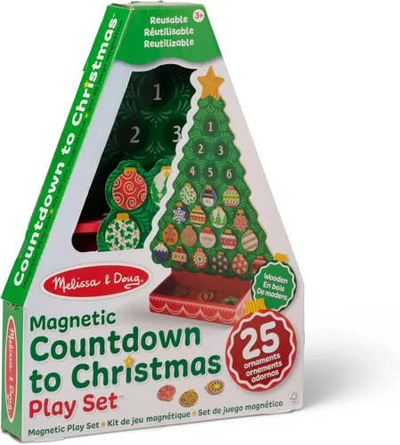 Vista 3 de De Melissa & Doug, calendario de madera con cuenta regresiva a la Navidad, Anaranjado