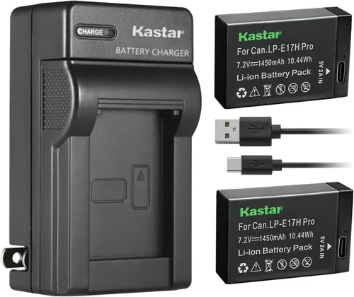 Vista 5 de Kastar Cargador de batería de pared LP-E17H Pro AC para Canon EOS 200D, EOS 250D, EOS 750D, EOS 760D, EOS 800D, EOS 850D, EOS 8000D, EOS RP, cámara