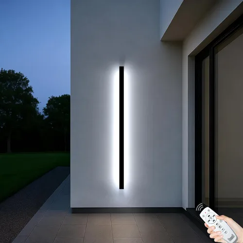 Vista 25 de Luces de pared modernas para exteriores de 39 pulgadas, 2700 K-6500 K, aplique de pared al aire libre regulable seleccionable con control remoto