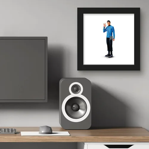 Vista 5 de Trends International Gallery Pops Star Trek - Póster de pared Spock Vulcan Salute de 12.00 x 12.00 pulgadas, versión de marco negro