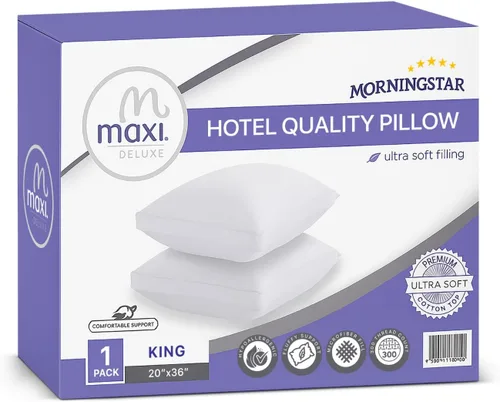 Vista 12 de Almohada de plumón alternativo, Five Star, tela 100% de algodón, un artículo imprescindible., Algodón, Blanco, Estándar