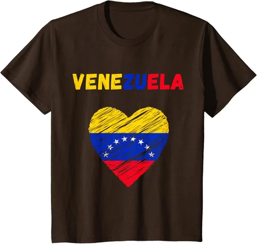 Vista 59 de Camiseta con la bandera venezolana con corazón de Venezuela, Negro