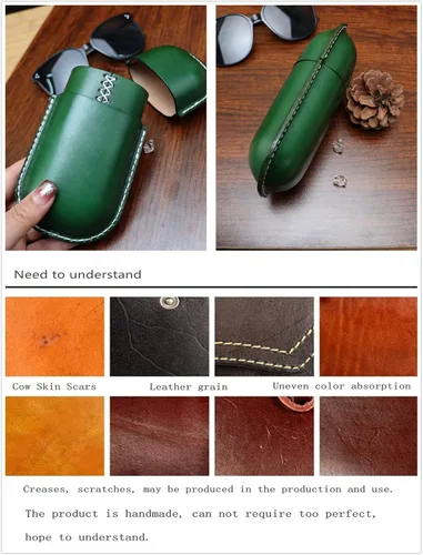 Vista 22 de Funda de cuero para gafas de sol vintage para hombres y mujeres miope, gafas de sol, viaje, caja de almacenamiento antiaplastamiento