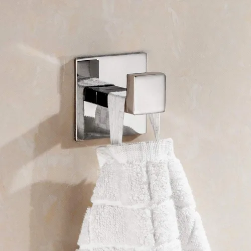 Vista 8 de Gancho de toalla de baño de acero inoxidable autoadhesivo para bata de baño, sin necesidad de tornillos y acabado cromado