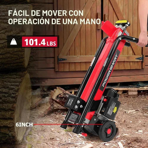 Vista 5 de PowerSmart - Divisor eléctrico de troncos, 7 toneladas, velocidad del motor 3500, 15 amperios, diseño horizontal de haz completo